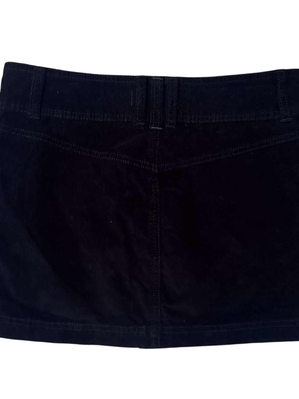 We The Free Size 26 Black Western Corduroy Button Up Pockets Joanie Mini Skirt - Picture 4 of 6